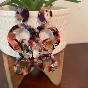 Multicolored resin earrings